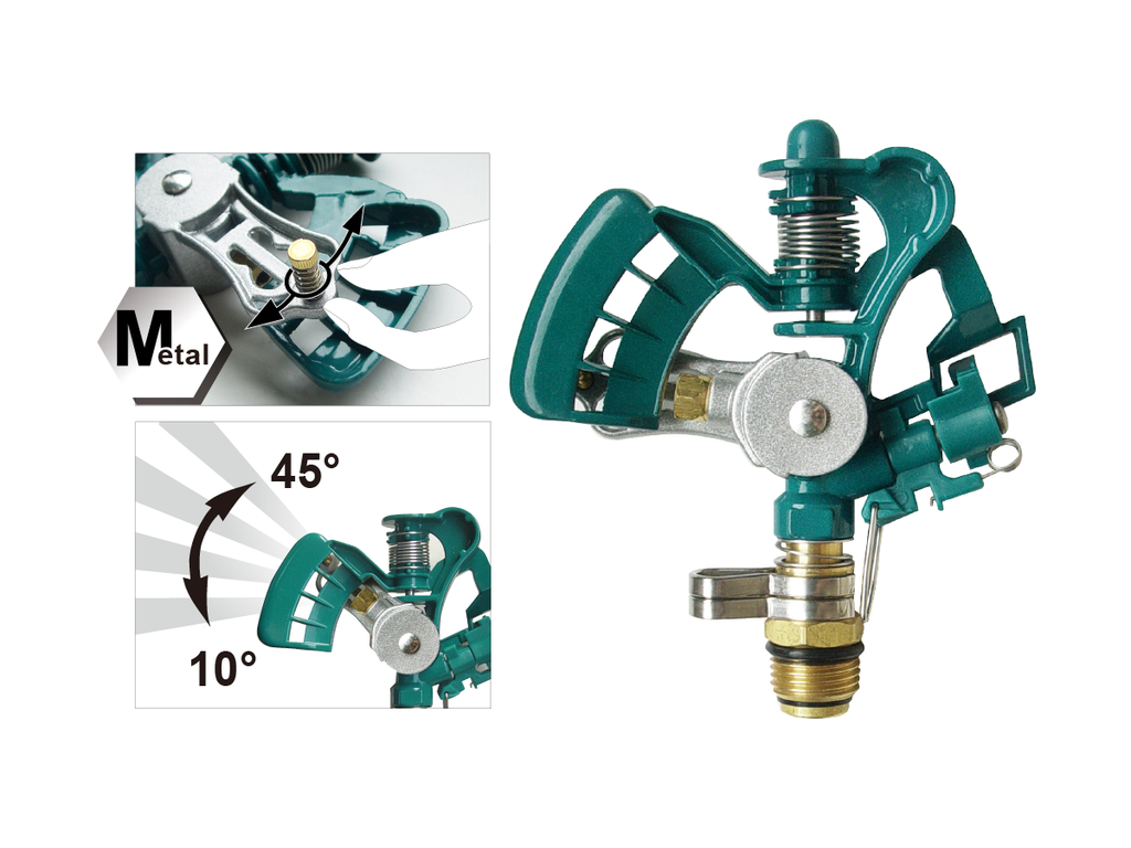 METALIZED ANGLE ADJUSTABLE IMPULSE SPRINKLER  MK17