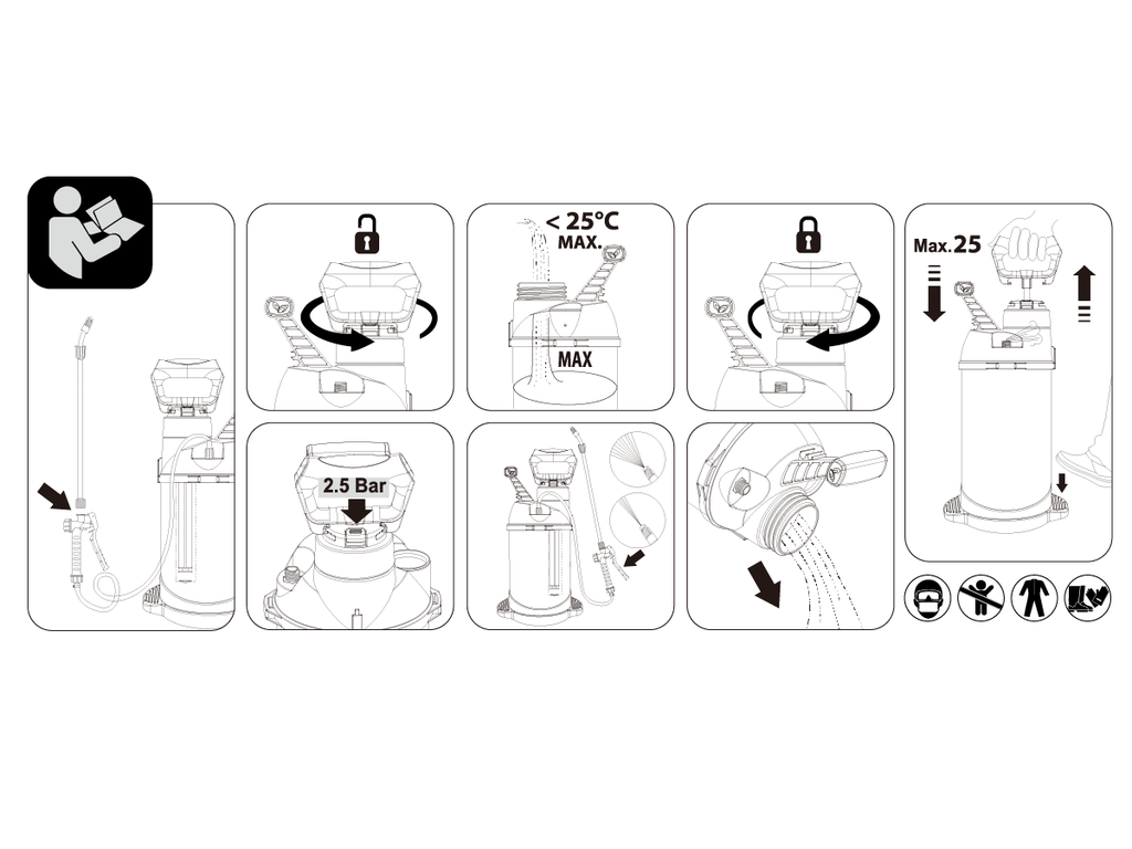 PRO-SPRAY ERGO VITON PRESSURE SPRAYER Capacity: 5.0 Litres