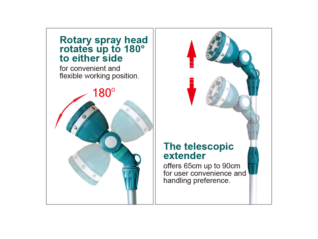 RACO MULTIFUNCTION SPRAY LANCE with Aluminum Telescopic Extender (65-90cm)