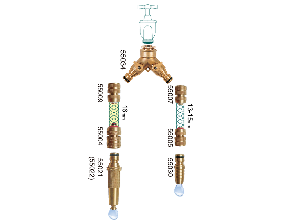 PRO-FLOW BRASS DUAL TAP DISTRIBUTOR (Size: 1/2" & 3/4")