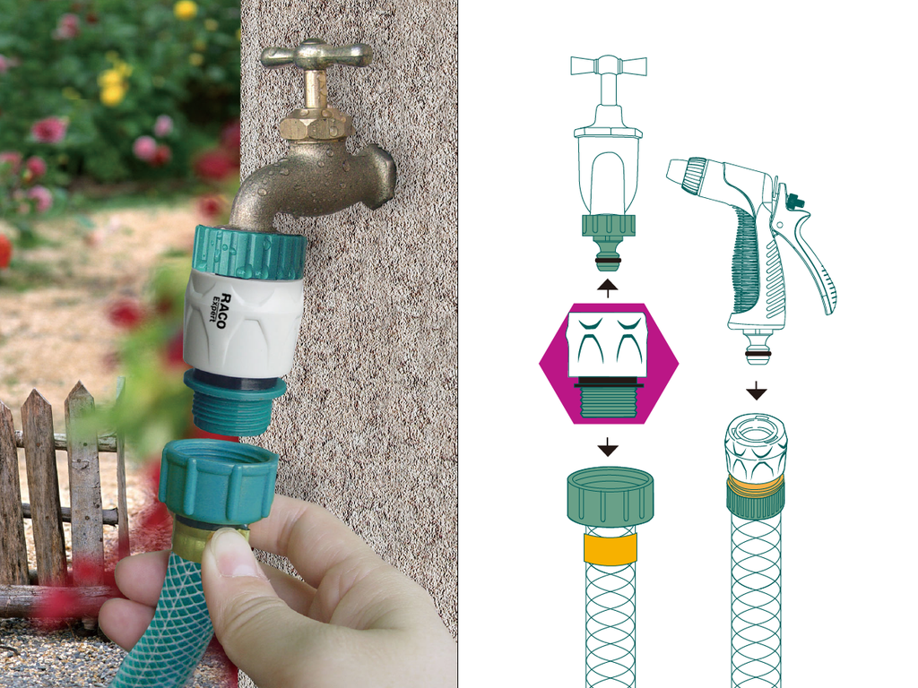 MALE THREADED HOSE CONNECTOR  (Size:3/4")