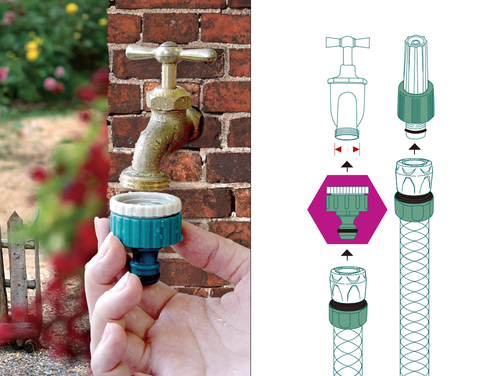 FEMALE TAP ADAPTOR  (Size: 5/8" & 3/4") 