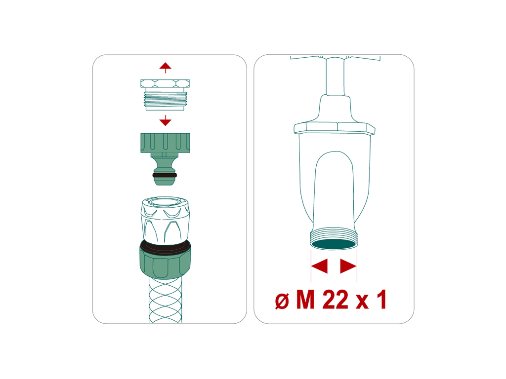 THREADED TAP ADAPTOR (Size: M22) 