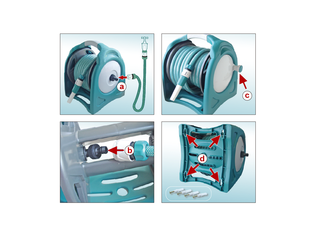 COMPACT GARDEN HOSE REEL SET