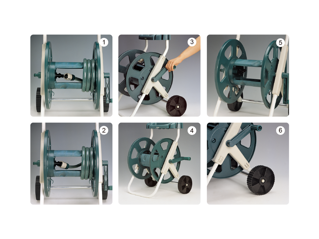 RACO HOSE REEL CART & TROLLEY-complete with RT55/582 Accessory Rack.