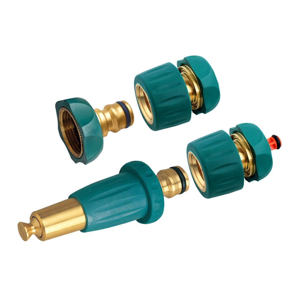 PRO-FLOW 4-PC BRASS-TPR HOSE STARTER KIT Contains: #55105, #55107, #55112, #55121  