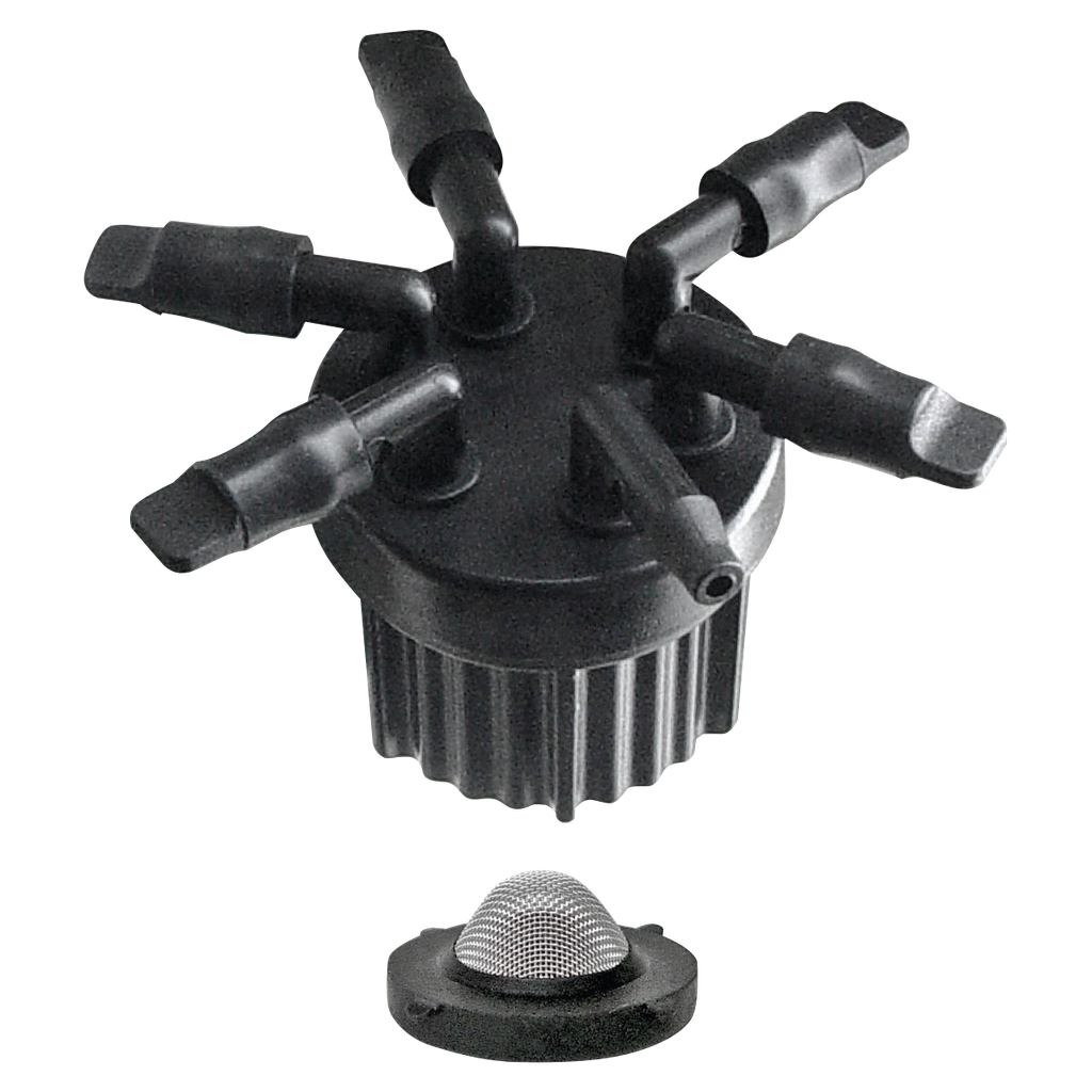 ADJUSTABLE 6-OUTLET MANIFOLD , with 1/2" F-Threaded Riser Inlet