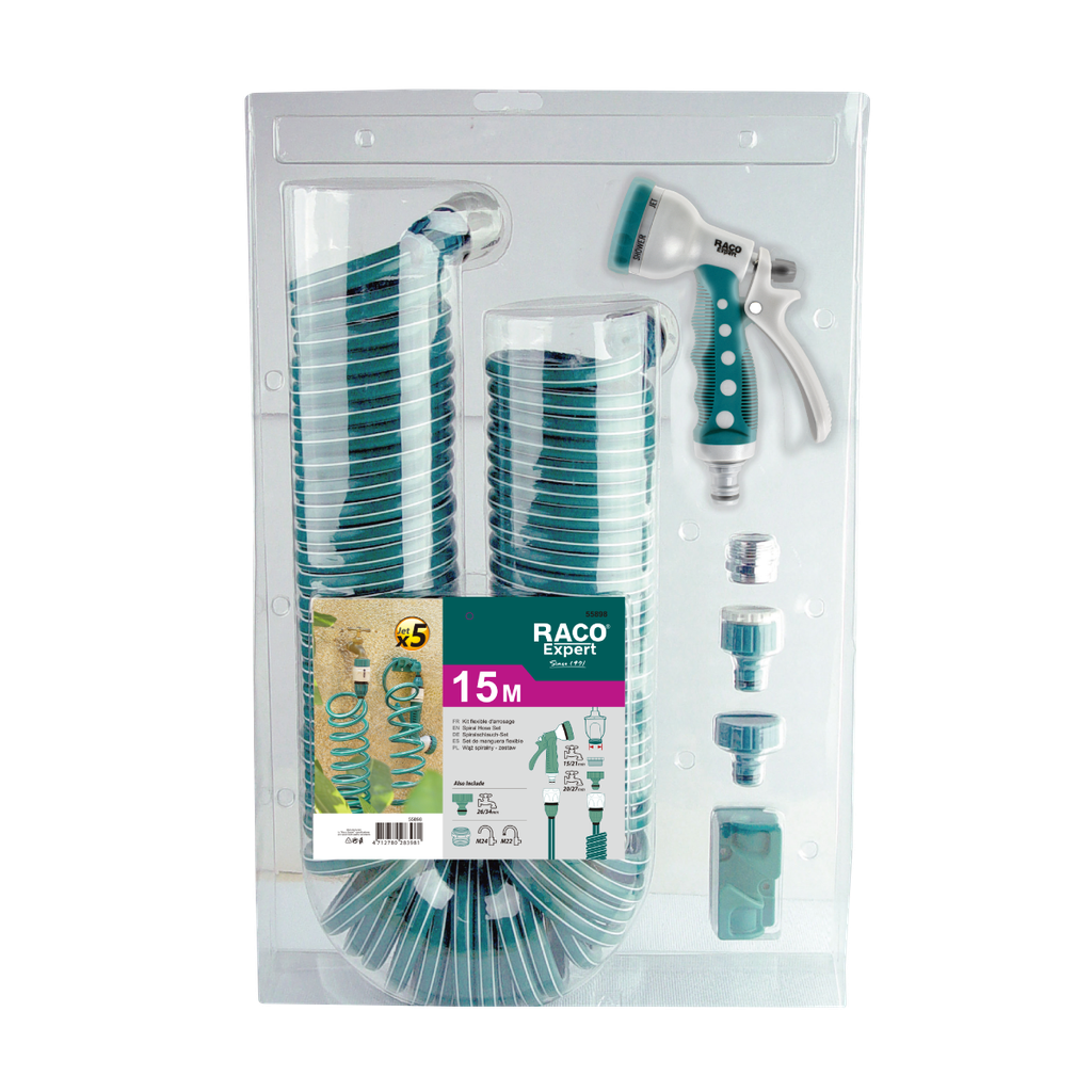SPIRAL HOSE MULTIFUNCTION SPRAYER KIT, 15M
